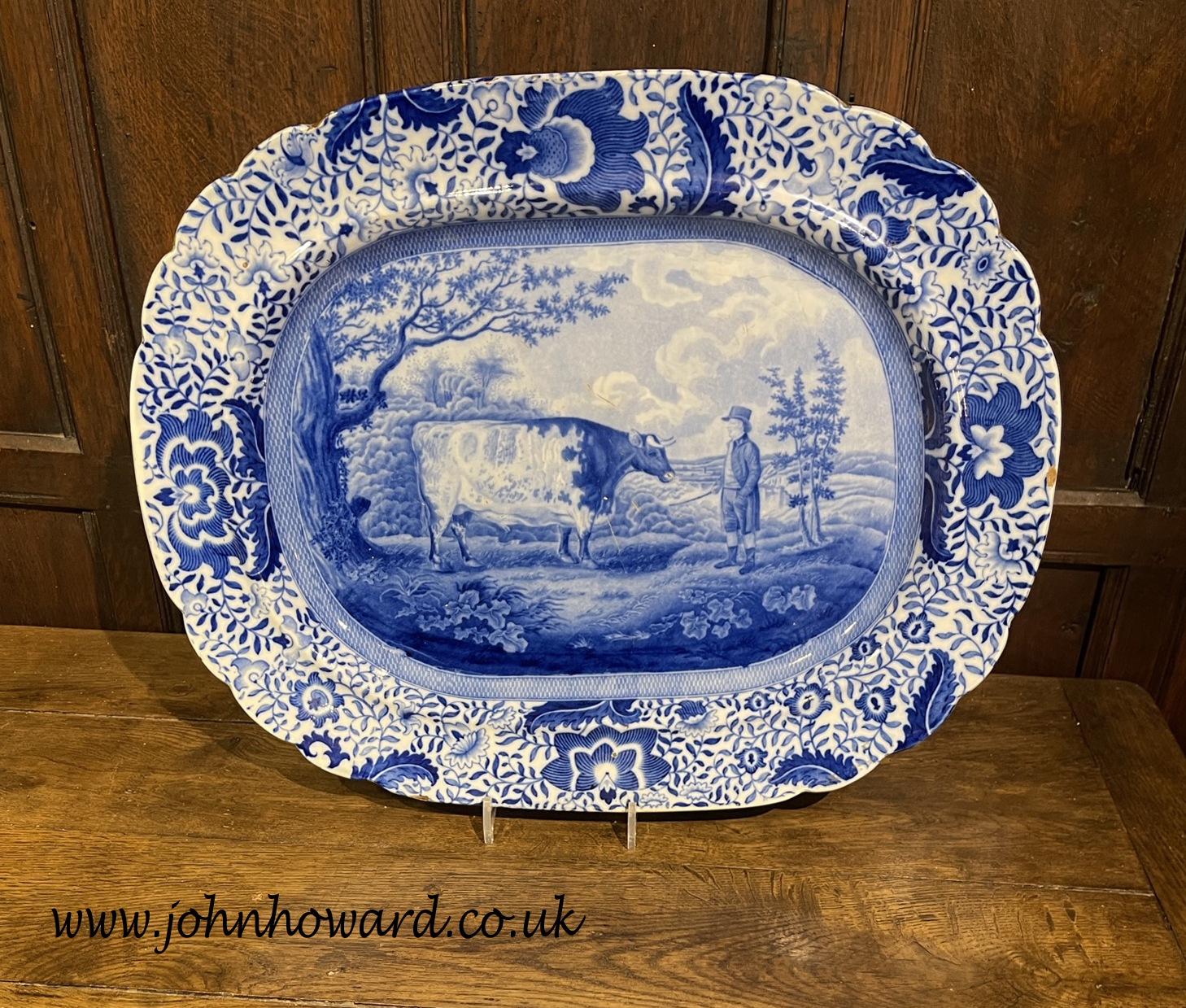 Large blue and white platter online