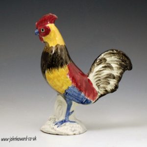 Antique Scottish pottery of a rooster figure Portobello Pottery early 19th century