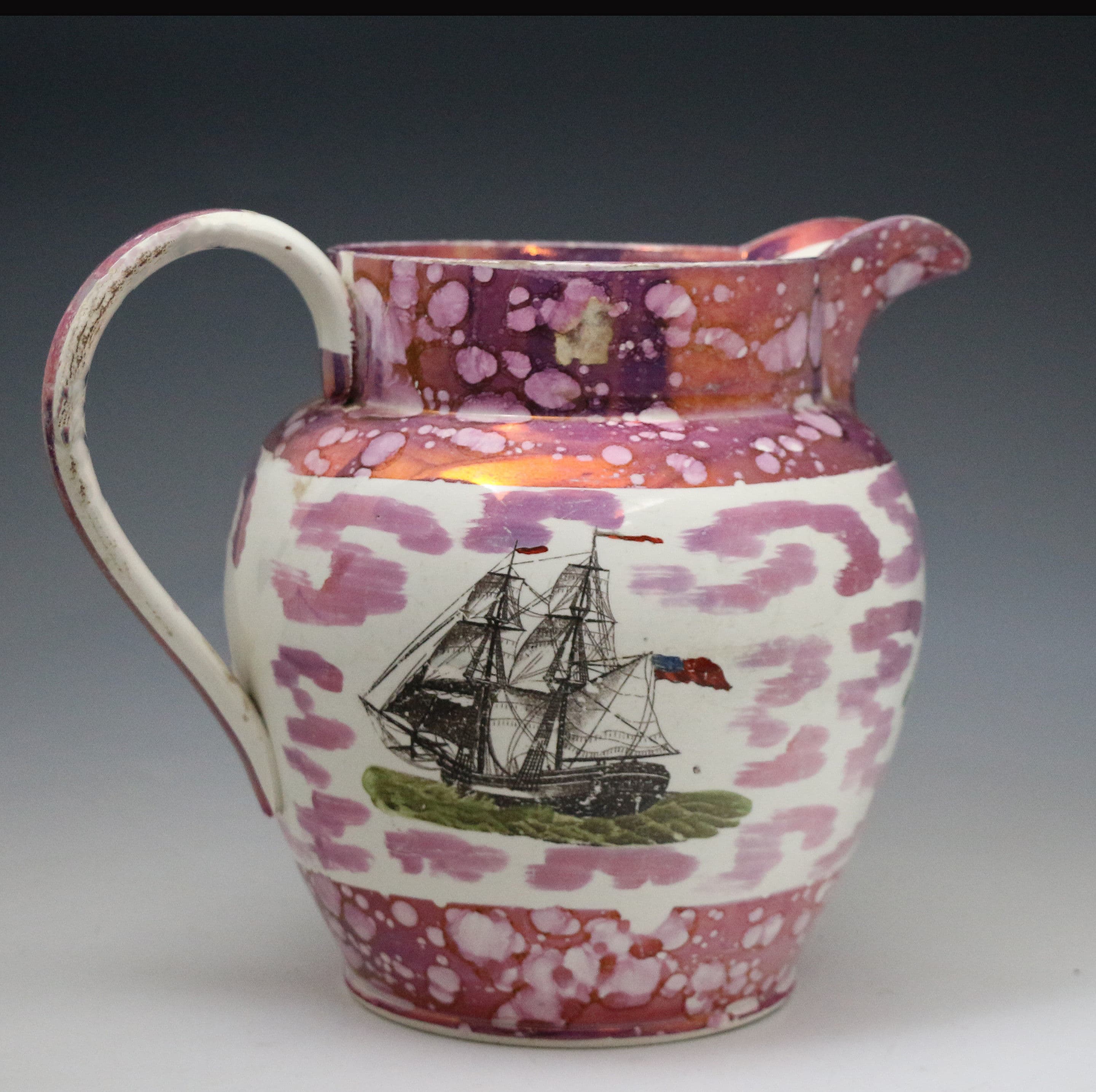 antique-english-pottery-pink-lustre-jug-with-nautical-themes-early