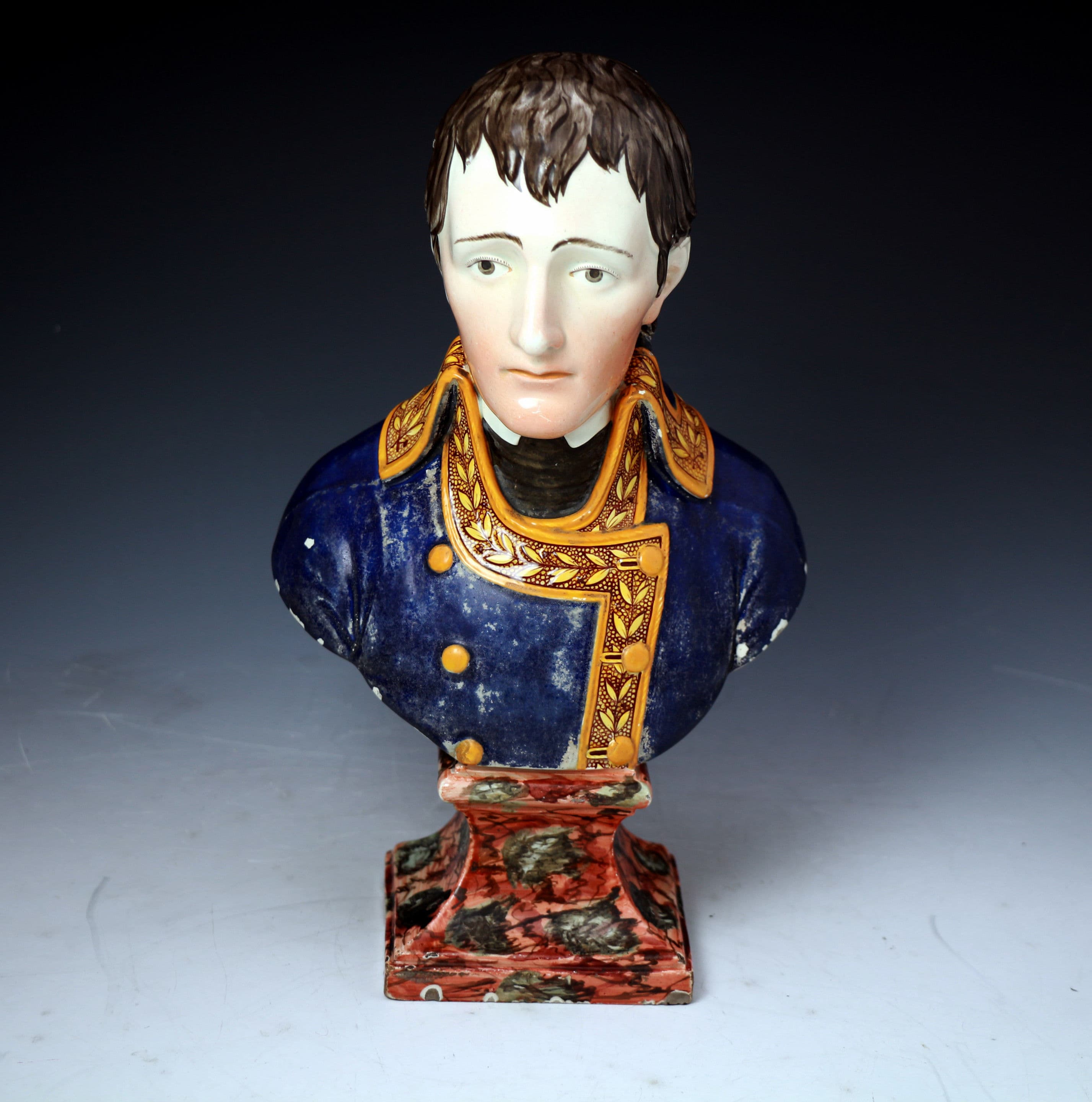 Antique English Staffordshire pottery pearlware figure bust of Napleon ...