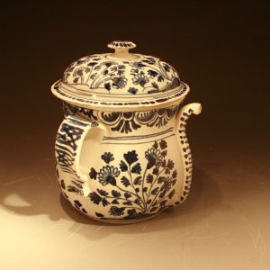 ANTIQUE ENGLISH DELFTWARE POTTERY POSSETT POT C1740