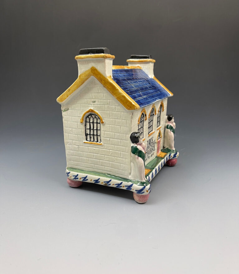 Wesleyan Chapel money box Mexborough Pottery Yorkshire named John Downing 1845 John Howard