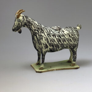 Rare pottery  creamware bodied creamer in the form of a goat ,St Anthony’s Pottery NE England c1810