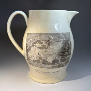 Massive Herculaneum Liverpool pottery creamware pitcher of The Death Of Nelson c1805