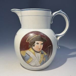 British pottery pearlware pitcher commemorating Admiral Nelson c1795-1800