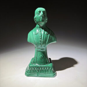 Green glaze bust of King George 111  Staffordshire pottery late18th century