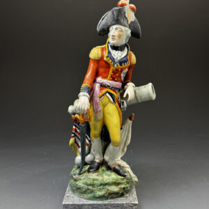 Staffordshire pottery figure of Wellington standing on a square base circa 1810
