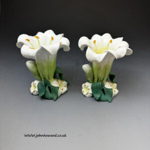 Pair of Staffordshire vases formed as lilies circa 1880 England